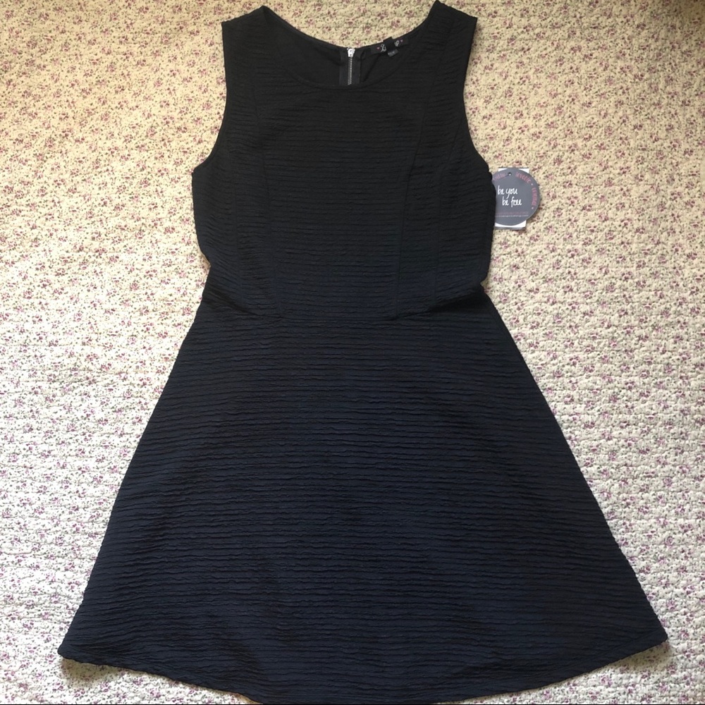 Bebop Black Skater Dress Size:L